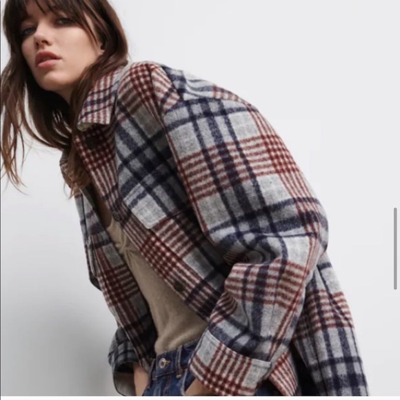 Zara long plaid overshirt - Picture 12 of 16